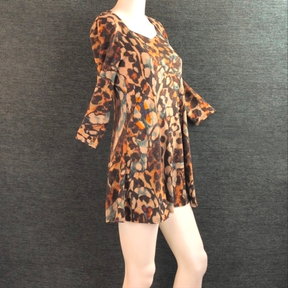 Amma Design Made In LA A-line Mini-Dress Abstract Colorful Pattern - Picture 7 of 14